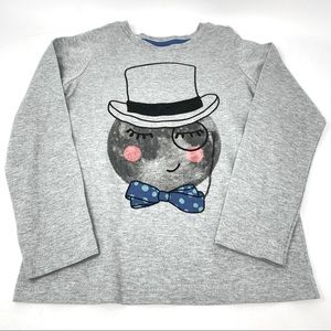Hanna Andersson Mr. Man on the Moon long sleeve tee shirt 6-7